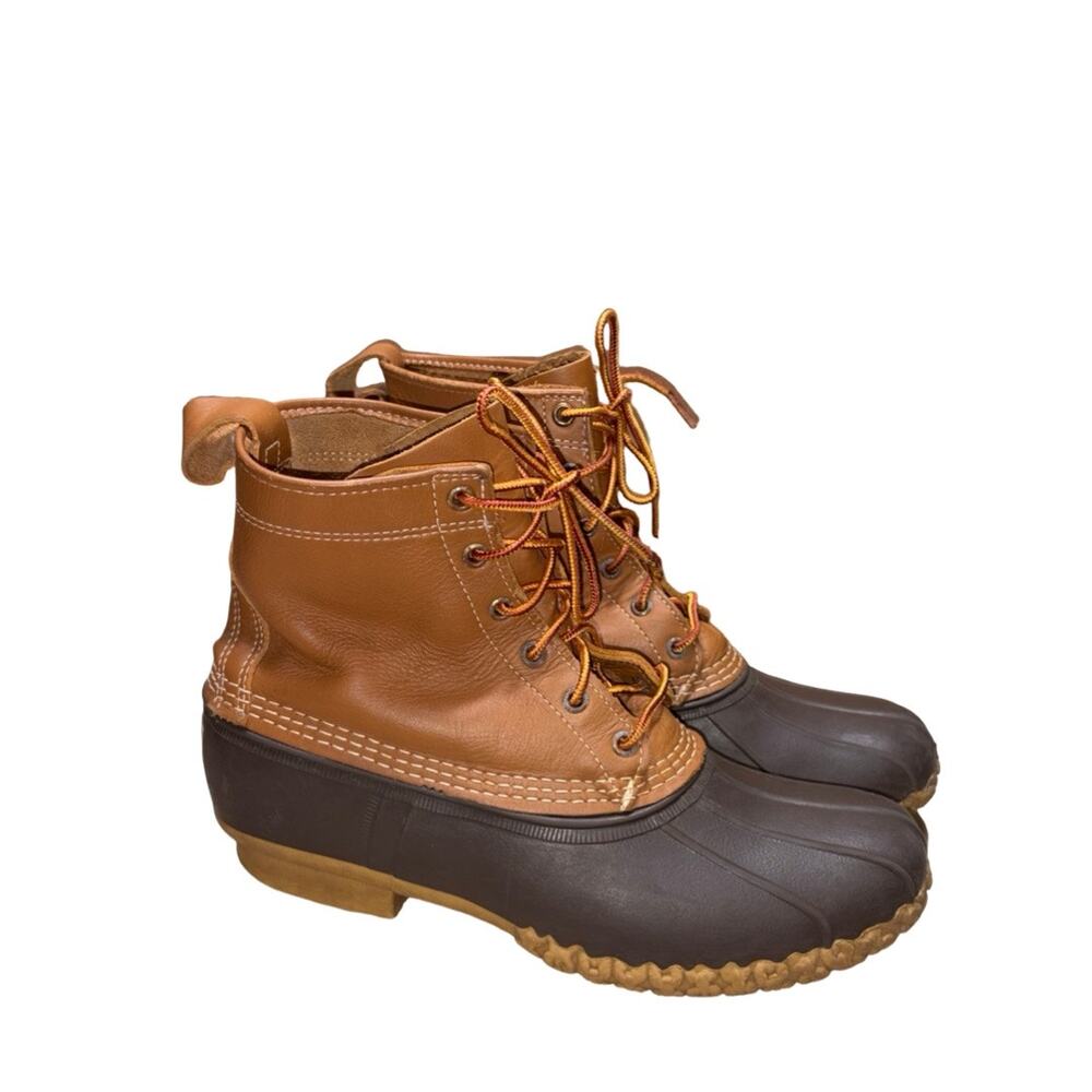 Bean Boots by L.L. Bean Brown Leather Rubber Duck Boots Size: US 10 Women's